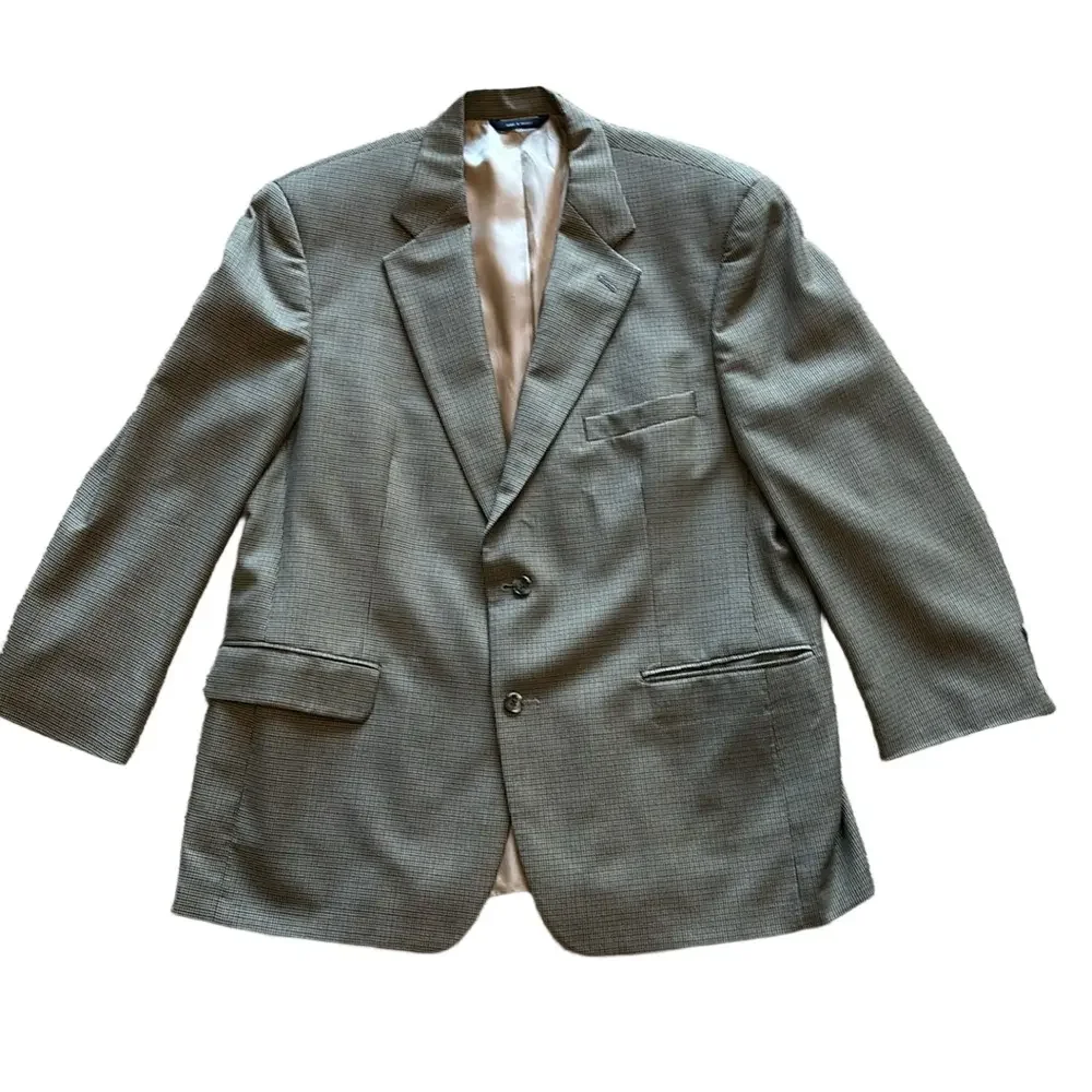 BROOKS BROTHERS Taupe 44 S Wool Cashmere Blend Herringbone Tweed Blazer